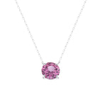 Colar Clair Safira Pink Prata 925