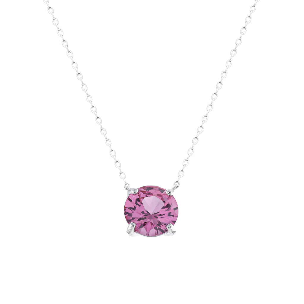 Colar Clair Safira Pink Prata 925