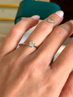 Anel Solitário Moissanite 5mm Prata 925