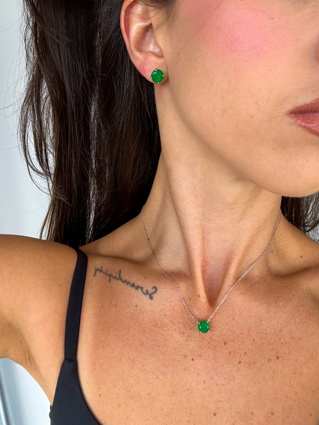 Colar Clair Esmeralda Prata 925