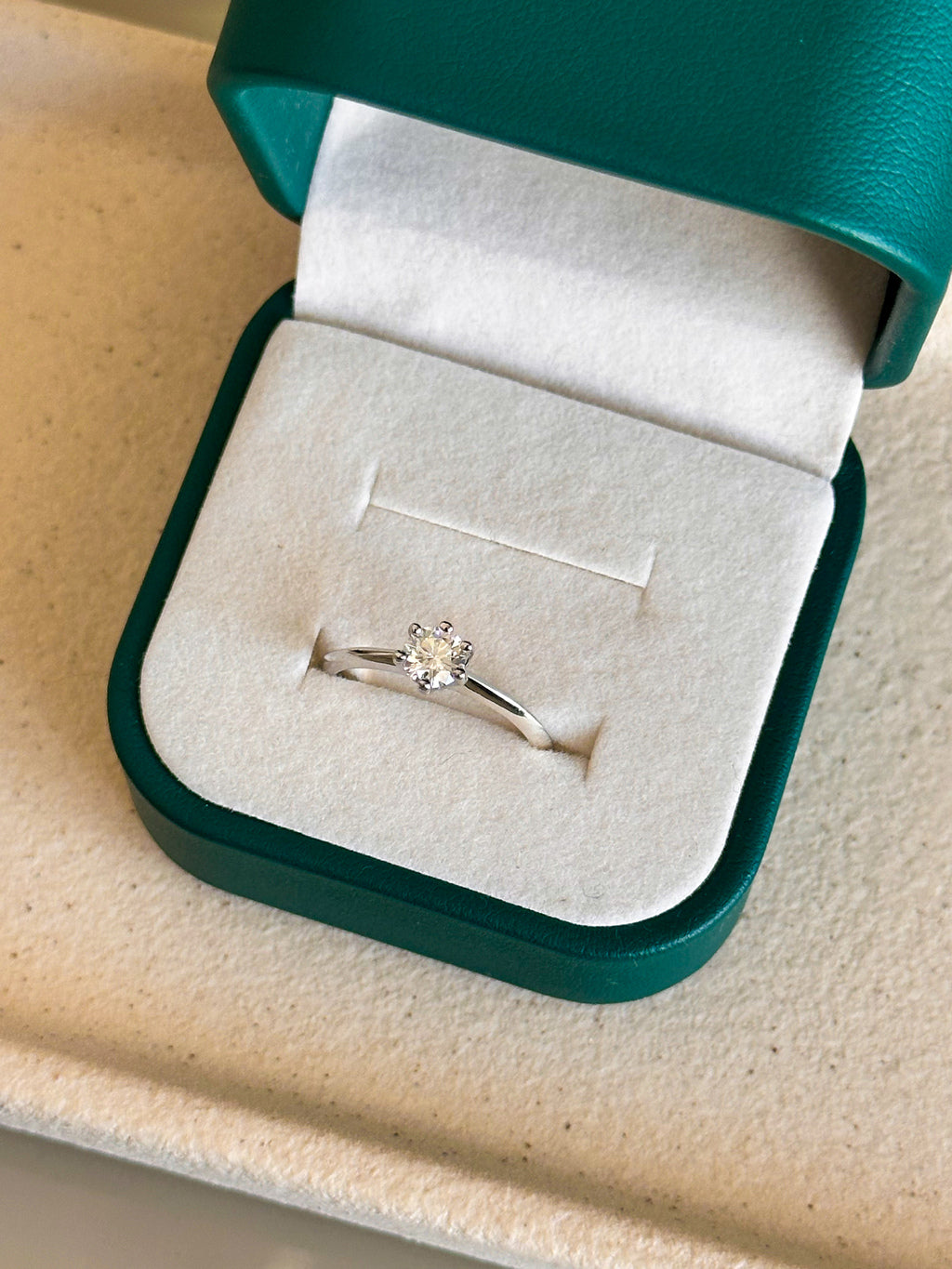 Anel Solitário Moissanite 5mm Prata 925