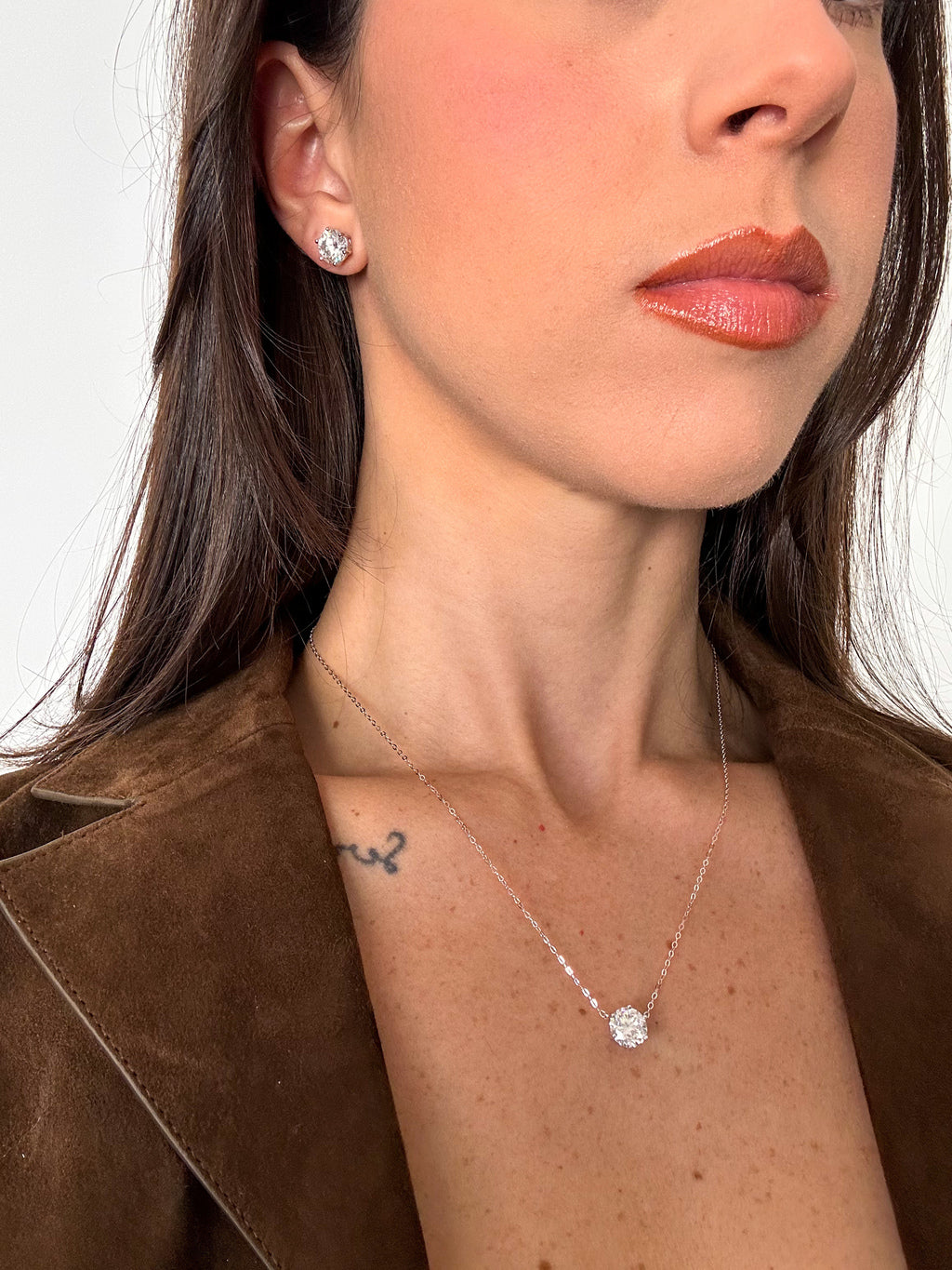 Colar Esme Moissanite 8mm Prata 925