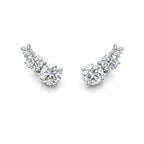 Brinco Earcuff Marina Moissanite Prata 925 decrescente — Rubiê Joias