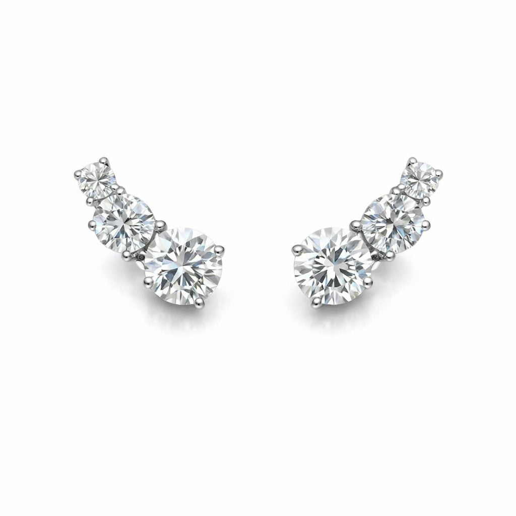 Brinco Earcuff Moissanite Prata 925