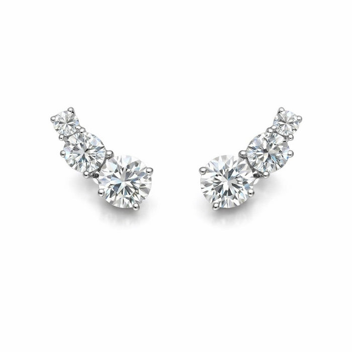Brinco Earcuff Marina Moissanite Prata 925