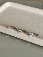 Anel Solitário Moissanite 8mm Prata 925