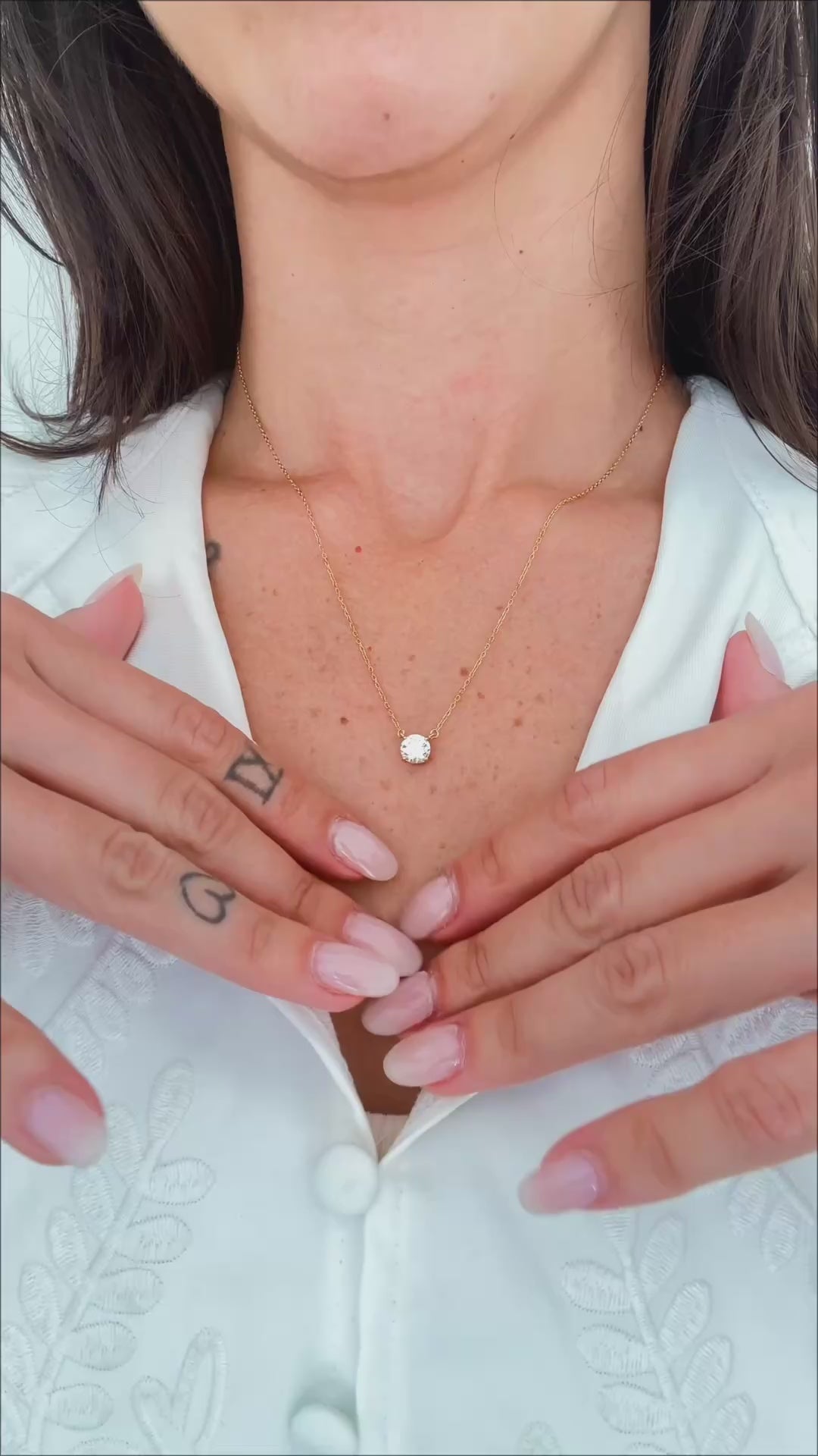 Colar Clair Zircônia Cristal 6mm Prata 925